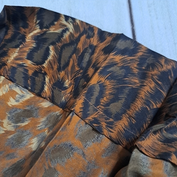 Vintage Skirt Reflections Spiegel 100% Silk Pull On Leopard  No Size Tag 22 X 33 - Picture 9 of 11